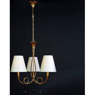 👉 Wandlamp goud textiel metaal a++ mantra Paola m 3 lampjes lampenk