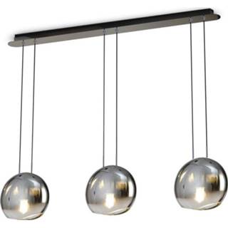 👉 Hanglamp grafiet metaal a++ mantra Lens m. 3 lampjes en glazen lampenkappen