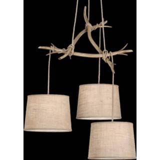 👉 Hanglamp mantra lichtbruin a++ textiel metaal Sabine m. lampenkappen, 3 lampjes