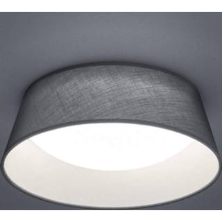 👉 Plafondlamp grijs a+ warmwit reality leuchten grijze metaal textiel LED Ponts met lampenkap
