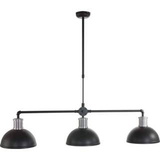 👉 Hanglamp zwart metaal a++ Brooklyn, 3-lamps in