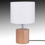 👉 Tafellamp Geolied Eiken textiel a++ spot-light Trongo cilinder lampenkap