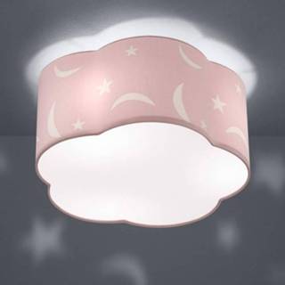 👉 Plafondlamp pastelroze Trio Leuchten a++ kinderen Moony voor kinderkamer