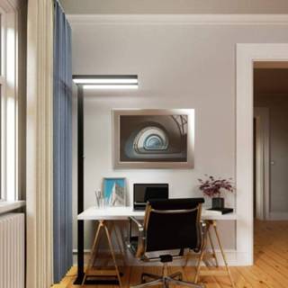 👉 Vloerlamp zwart LED Office Logan in zwart, dimbaar