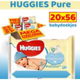 👉 Billendoekje baby baby's Huggies Pure Billendoekjes - 20 x 56 1120 Babydoekjes 8719979750176