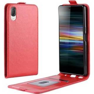 👉 Flip hoesje rood Sony Xperia L3 Verticale met Creditcardvak - 5712579991324