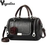 👉 Schoudertas vrouwen Fashion Women Shoulder Bag with Flower Pendant Ladies Totes Party Purse Boston Handbag Casual Female Messenger Crossbody Bags