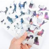 👉 Kinderen 6 Sheets/Pack Beautiful Cats DIY Stickers Decorative Scrapbooking Diary Album Stick Label Paper Decor Kids Gift