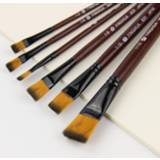 👉 Gouache nylon kinderen 6 PCS/Set New Arrived Hair Pen Set Wooden Handle Kids Oil Painting Brush Drawing Teaching Tools