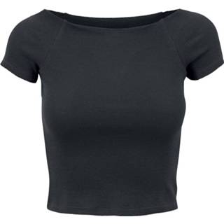 Shirt zwart l vrouwen meisjes Urban Classics Ladies Off Shoulder Rib Tee Girls 4053838163627
