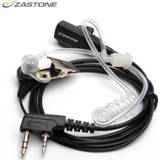 👉 Earphone Zastone Walkie Talkie Earpiece 2 Pin K Plug PTT Air Acoustic Tube Portable Radio Headset Headphone for Baofeng