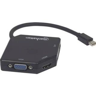 👉 DisplayPort zwart mannen Manhattan / VGA HDMI DVI Adapter [1x Mini-DisplayPort stekker - 1x VGA-bus, HDMI-bus, DVI-bus 24+5-polig] 766623207720