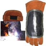 👉 Glove cowhide leather Welding Gloves' Pad High Heat Protection Aluminized & Anti Flame Stitching