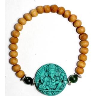 👉 Elastisch armbandje active turkoois Sandalwood Elastische Armband Turquoise Ganesha 7440841825814