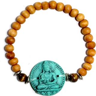 👉 Sandalwood Elastische Armband Turquoise Medicine Buddha