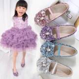 👉 Shoe blauw roze leather zilver kinderen meisjes HaoChengJiaDe Princess Kids Shoes For Girls Flower Casual Glitter Children Butterfly Knot Blue Pink Silver