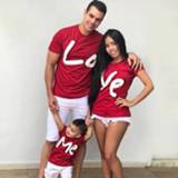 Shirt rood baby's jongens meisjes 2019 Summer Red Parent-child Love T-shirt Mom Dad Baby Boy Girl Short Sleeve Tops Family Matching Outfits Look