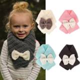 Sjaal baby's jongens meisjes 2019 Knited Cute Baby Scarf Winter Warm Solid Color Bow-Knot Plush Neckerchief Outdoor Neck Warming Boys Girls Scarves