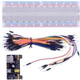👉 Breadboard 3.3V/5V MB102 power module+MB-102 830 points Solderless Prototype Bread board kit +65 Flexible jumper wires