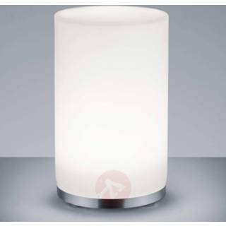 👉 Tafel lamp glas meerkleurig + warmwit a+ reality leuchten geveegd wit Cilindervormige RGBW-LED tafellamp John m afstands