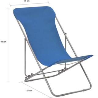 👉 Strandstoelen inklapbaar staal en oxford stof blauw 2 st