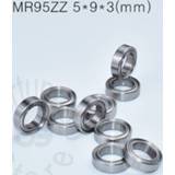 👉 Bearing steel MR95ZZ 5*9*3(mm) 10piecesfree shipping ABEC-5 Metal Sealed Miniature Mini MR95 chrome
