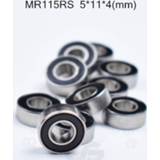 👉 Bearing rubber steel MR115RS 5*11*4(mm) 10pieces free shipping ABEC-5 Sealed Miniature Mini MR115 chrome bearings