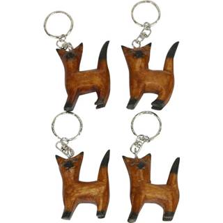 👉 Sleutelhanger houten active Sleutelhangers Katten (Set van 4) 8717506108810