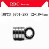 👉 Rubber seal Free Shipping 10PCS ABEC-5 6701-2RS High quality 6701RS 6701 2RS RS 12x18X4 mm Miniature Deep Groove Ball Bearing