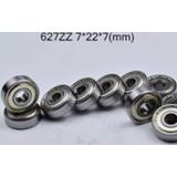 👉 Bearing steel 627ZZ 7*22*7(mm) 10pieces free shipping ABEC-5 10pcs metal Sealed 627 ZZ chrome deep groove