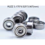 👉 Bearing steel R2ZZ 3.175*9.525*3.967(mm) 10pieces free shippping ABEC-5 R2 R2Z metal sealing type chrome deep groove