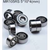 👉 Bearing rubber steel MR105RS 5*10*4(mm) 10pieces free shipping 10pcs Sealed Miniature Mini MR chrome