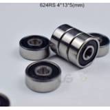 👉 Bearing rubber steel 624 624RS 4*13*5(mm) 10pieces free shipping ABEC-5 Bearings Sealed chrome