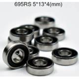 👉 Bearing steel 695RS 5*13*4(mm) 10pieces free shipping ABEC-5 bearings 10pcs Metal Seal 695 chrome