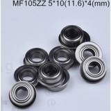 👉 Bearing steel MF105ZZ 5*10(11.6)*4(mm) 10pieces free shipping ABEC-5 Flange bearings MF105 MF105Z chrome