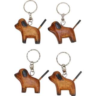 👉 Sleutelhanger houten active Sleutelhangers Honden (Set van 4) 8717506108841