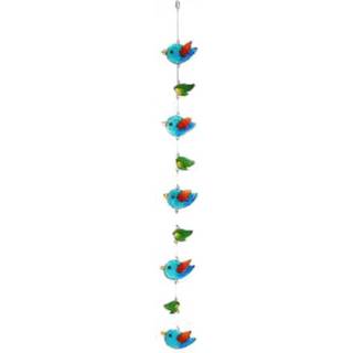 👉 Turkoois blauw rood hars active Raamdecoratie 5 Vogels (Turquoise/Blauw/Rood) 8717506083575