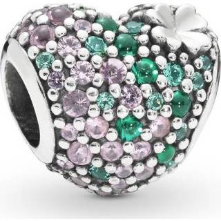 👉 Bedel zilver active liefde vrouwen groen Pandora 797869NRGMX Gleaming Clover Heart 5700302765182