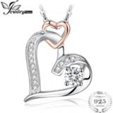 👉 Zirconia zilver JewelryPalace Infinity Intertwined Hearts Cubic Pendants For Friends 925 Sterling Silver Jewelry Not Include the Chain