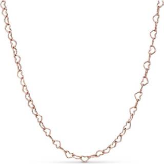 👉 Hals ketting zilver rose active vrouwen karabijnslot hartvormig roskleurig Pandora 387961-60 Collier Joined Hearts rosekleurig 60 cm 5700302766240