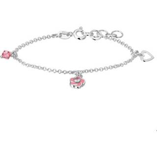 👉 Armband zilver active unisex roze TFT Bloem En Zirkonia 1,5 mm 13 + 2 cm 8718834389414