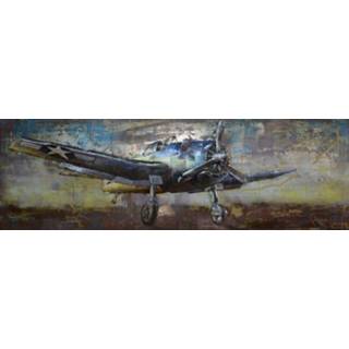 👉 Schilderij - Metaalschilderij Amerikaans gevechtsvliegtuig, 180x60cm 8720094063713