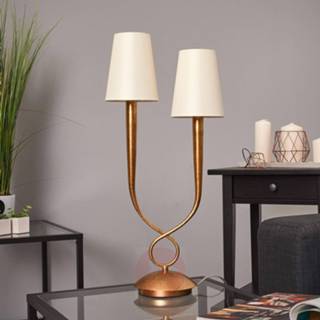 👉 Tafel lamp a++ mantra goud metaal textiel Tafellamp Paola m 2 lampjes lampenk