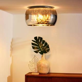 👉 Plafondlamp lucide rook a++ glas Schitterende Pearl uit glas, 40 cm