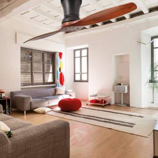 👉 Plafond ventilator staal donkerbruin lorefar zwart Plafondventilator Lama met walnoothout vleugels