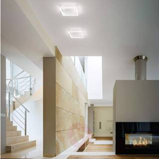 👉 Plafond lamp fabas luce a+ warmwit wit aluminium Vierkante LED plafondlamp Bard met één lampje