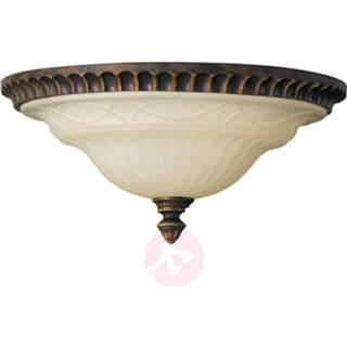 👉 Plafond lamp metaal elstead a++ bruin Plafondlamp Drawing Room, 33 cm