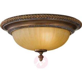 👉 Plafond lamp metaal elstead a++ brons-goud Ronde plafondlamp Kelham Hall