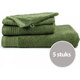 👉 Badhanddoek groen donkergroen The One Voordeelpakket 450 gram 70x140 cm Olive Green (5 stuks)