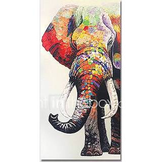 👉 Olieverf medium Met de hand beschilderd doek abstracte olifant door mes woondecoratie frame schilderij klaar om op te hangen